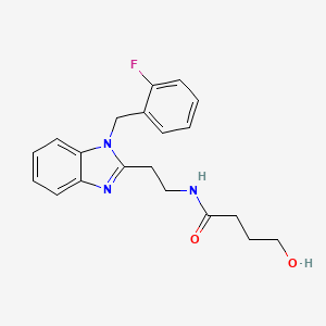 molecular formula C20H22FN3O2 B11386343 N-{2-[1-(2-fluorobenzyl)-1H-benzimidazol-2-yl]ethyl}-4-hydroxybutanamide 