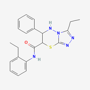 molecular formula C21H23N5OS B11386345 3-ethyl-N-(2-ethylphenyl)-6-phenyl-6,7-dihydro-5H-[1,2,4]triazolo[3,4-b][1,3,4]thiadiazine-7-carboxamide 