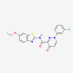 molecular formula C20H15ClN4O3S B11386357 1-(3-chlorophenyl)-N-(6-ethoxy-1,3-benzothiazol-2-yl)-4-oxo-1,4-dihydropyridazine-3-carboxamide 