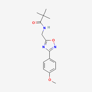 molecular formula C15H19N3O3 B11386360 N-{[3-(4-methoxyphenyl)-1,2,4-oxadiazol-5-yl]methyl}-2,2-dimethylpropanamide 