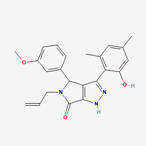 molecular formula C23H23N3O3 B11386374 3-(2-hydroxy-4,6-dimethylphenyl)-4-(3-methoxyphenyl)-5-(prop-2-en-1-yl)-4,5-dihydropyrrolo[3,4-c]pyrazol-6(1H)-one 