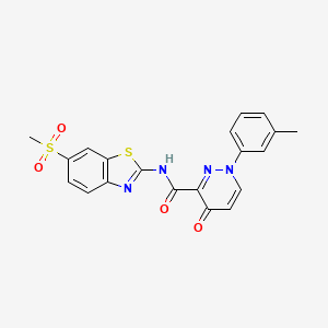 1-(3-methylphenyl)-N-[6-(methylsulfonyl)-1,3-benzothiazol-2-yl]-4-oxo-1,4-dihydropyridazine-3-carboxamide