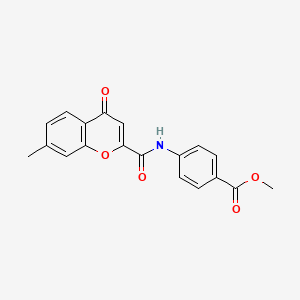 molecular formula C19H15NO5 B11386412 methyl 4-{[(7-methyl-4-oxo-4H-chromen-2-yl)carbonyl]amino}benzoate 