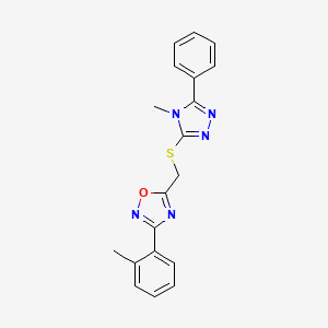 3-(2-methylphenyl)-5-{[(4-methyl-5-phenyl-4H-1,2,4-triazol-3-yl)sulfanyl]methyl}-1,2,4-oxadiazole