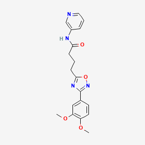 molecular formula C19H20N4O4 B11386446 4-[3-(3,4-dimethoxyphenyl)-1,2,4-oxadiazol-5-yl]-N-(pyridin-3-yl)butanamide 