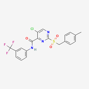 5-chloro-2-[(4-methylbenzyl)sulfonyl]-N-[3-(trifluoromethyl)phenyl]pyrimidine-4-carboxamide