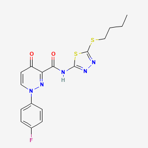 molecular formula C17H16FN5O2S2 B11386481 N-[5-(butylsulfanyl)-1,3,4-thiadiazol-2-yl]-1-(4-fluorophenyl)-4-oxo-1,4-dihydropyridazine-3-carboxamide 