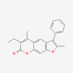 molecular formula C21H18O3 B11386487 6-ethyl-2,5-dimethyl-3-phenyl-7H-furo[3,2-g]chromen-7-one 