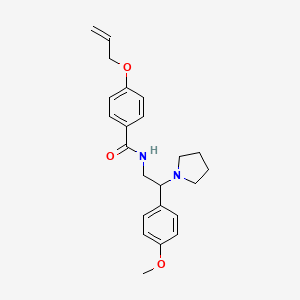 molecular formula C23H28N2O3 B11386495 N-[2-(4-methoxyphenyl)-2-(pyrrolidin-1-yl)ethyl]-4-(prop-2-en-1-yloxy)benzamide 