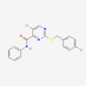 5-chloro-2-[(4-fluorobenzyl)sulfanyl]-N-phenylpyrimidine-4-carboxamide