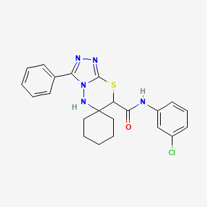 N-(3-chlorophenyl)-3'-phenylspiro[cyclohexane-1,6'-[1,2,4]triazolo[3,4-b][1,3,4]thiadiazine]-7'-carboxamide