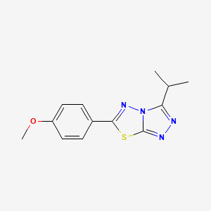 molecular formula C13H14N4OS B11386552 6-(4-Methoxyphenyl)-3-(propan-2-yl)[1,2,4]triazolo[3,4-b][1,3,4]thiadiazole 