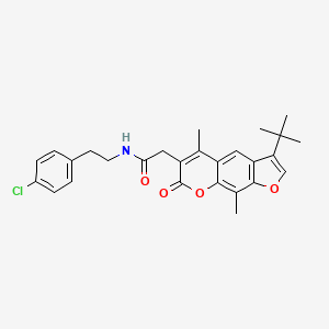 molecular formula C27H28ClNO4 B11386576 2-(3-tert-butyl-5,9-dimethyl-7-oxo-7H-furo[3,2-g]chromen-6-yl)-N-[2-(4-chlorophenyl)ethyl]acetamide 