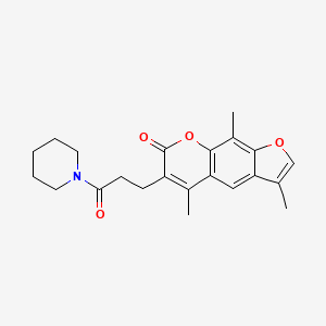 3,5,9-trimethyl-6-[3-oxo-3-(piperidin-1-yl)propyl]-7H-furo[3,2-g]chromen-7-one