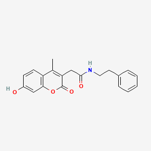 molecular formula C20H19NO4 B11386640 2-(7-hydroxy-4-methyl-2-oxo-2H-chromen-3-yl)-N-(2-phenylethyl)acetamide 