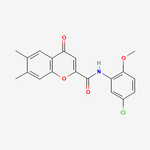 molecular formula C19H16ClNO4 B11386667 N-(5-chloro-2-methoxyphenyl)-6,7-dimethyl-4-oxo-4H-chromene-2-carboxamide 