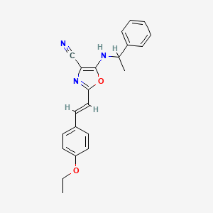 2-[(E)-2-(4-ethoxyphenyl)ethenyl]-5-[(1-phenylethyl)amino]-1,3-oxazole-4-carbonitrile