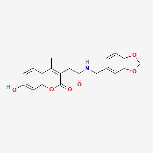 N-(1,3-benzodioxol-5-ylmethyl)-2-(7-hydroxy-4,8-dimethyl-2-oxo-2H-chromen-3-yl)acetamide