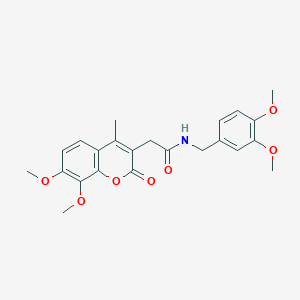 molecular formula C23H25NO7 B11386687 N-(3,4-dimethoxybenzyl)-2-(7,8-dimethoxy-4-methyl-2-oxo-2H-chromen-3-yl)acetamide 