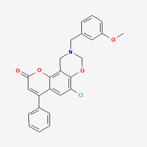 molecular formula C25H20ClNO4 B11386701 6-chloro-9-(3-methoxybenzyl)-4-phenyl-9,10-dihydro-2H,8H-chromeno[8,7-e][1,3]oxazin-2-one 