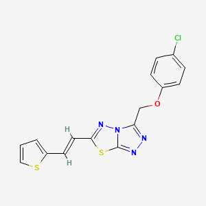 molecular formula C16H11ClN4OS2 B11386713 3-[(4-chlorophenoxy)methyl]-6-[(E)-2-(thiophen-2-yl)ethenyl][1,2,4]triazolo[3,4-b][1,3,4]thiadiazole 