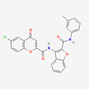 6-chloro-N-{2-[(3-methylphenyl)carbamoyl]-1-benzofuran-3-yl}-4-oxo-4H-chromene-2-carboxamide