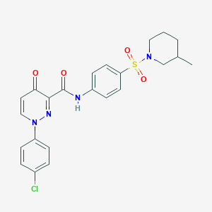 molecular formula C23H23ClN4O4S B11386749 1-(4-chlorophenyl)-N-{4-[(3-methylpiperidin-1-yl)sulfonyl]phenyl}-4-oxo-1,4-dihydropyridazine-3-carboxamide 