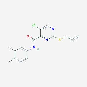 molecular formula C16H16ClN3OS B11386750 5-chloro-N-(3,4-dimethylphenyl)-2-(prop-2-en-1-ylsulfanyl)pyrimidine-4-carboxamide 