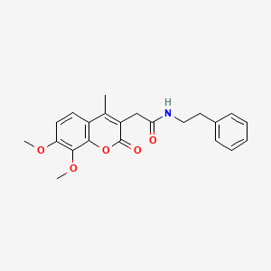 molecular formula C22H23NO5 B11386759 2-(7,8-dimethoxy-4-methyl-2-oxo-2H-chromen-3-yl)-N-(2-phenylethyl)acetamide 