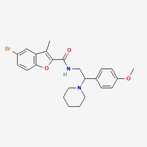 molecular formula C24H27BrN2O3 B11386765 5-bromo-N-[2-(4-methoxyphenyl)-2-piperidin-1-ylethyl]-3-methyl-1-benzofuran-2-carboxamide 