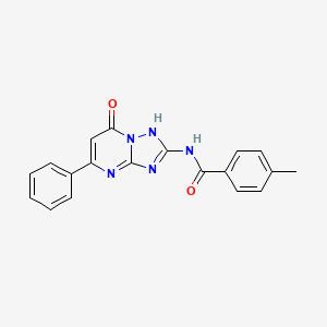 molecular formula C19H15N5O2 B11386776 4-methyl-N-(7-oxo-5-phenyl-4,7-dihydro[1,2,4]triazolo[1,5-a]pyrimidin-2-yl)benzamide 