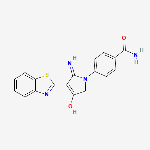 4-[5-amino-4-(1,3-benzothiazol-2-yl)-3-oxo-2,3-dihydro-1H-pyrrol-1-yl]benzamide