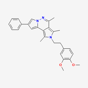 4-[2-(3,4-dimethoxyphenyl)ethyl]-3,5,7-trimethyl-11-phenyl-4,8,9-triazatricyclo[7.3.0.02,6]dodeca-1(12),2,5,7,10-pentaene