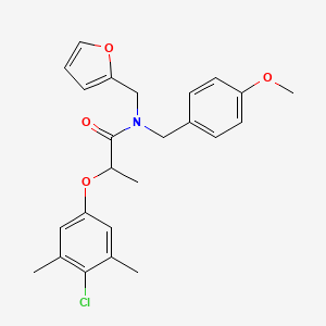 2-(4-chloro-3,5-dimethylphenoxy)-N-(furan-2-ylmethyl)-N-(4-methoxybenzyl)propanamide