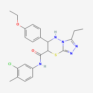 molecular formula C22H24ClN5O2S B11386804 N-(3-chloro-4-methylphenyl)-6-(4-ethoxyphenyl)-3-ethyl-6,7-dihydro-5H-[1,2,4]triazolo[3,4-b][1,3,4]thiadiazine-7-carboxamide 