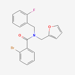 molecular formula C19H15BrFNO2 B11386809 2-bromo-N-(2-fluorobenzyl)-N-(furan-2-ylmethyl)benzamide 