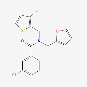 3-chloro-N-(furan-2-ylmethyl)-N-[(3-methylthiophen-2-yl)methyl]benzamide