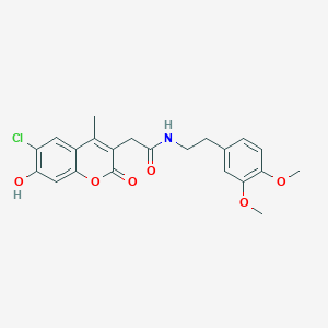 2-(6-chloro-7-hydroxy-4-methyl-2-oxo-2H-chromen-3-yl)-N-[2-(3,4-dimethoxyphenyl)ethyl]acetamide