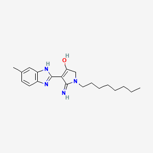 molecular formula C20H28N4O B11386840 5-Amino-4-(6-methyl-1H-1,3-benzodiazol-2-YL)-1-octyl-2,3-dihydro-1H-pyrrol-3-one 