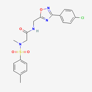 molecular formula C19H19ClN4O4S B11386848 N-{[3-(4-Chlorophenyl)-1,2,4-oxadiazol-5-YL]methyl}-2-(N-methyl4-methylbenzenesulfonamido)acetamide 