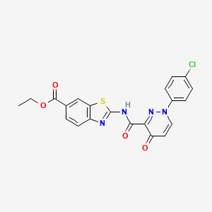 molecular formula C21H15ClN4O4S B11386855 Ethyl 2-({[1-(4-chlorophenyl)-4-oxo-1,4-dihydropyridazin-3-yl]carbonyl}amino)-1,3-benzothiazole-6-carboxylate 