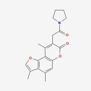 3,4,9-trimethyl-8-[2-oxo-2-(pyrrolidin-1-yl)ethyl]-7H-furo[2,3-f]chromen-7-one