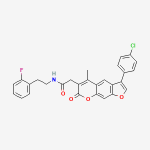 2-[3-(4-chlorophenyl)-5-methyl-7-oxo-7H-furo[3,2-g]chromen-6-yl]-N-[2-(2-fluorophenyl)ethyl]acetamide