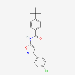 molecular formula C20H19ClN2O2 B11386918 4-tert-butyl-N-[3-(4-chlorophenyl)-1,2-oxazol-5-yl]benzamide 