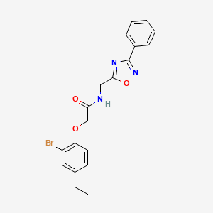 molecular formula C19H18BrN3O3 B11386919 2-(2-bromo-4-ethylphenoxy)-N-[(3-phenyl-1,2,4-oxadiazol-5-yl)methyl]acetamide 