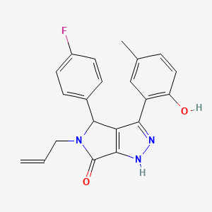 molecular formula C21H18FN3O2 B11386930 4-(4-fluorophenyl)-3-(2-hydroxy-5-methylphenyl)-5-(prop-2-en-1-yl)-4,5-dihydropyrrolo[3,4-c]pyrazol-6(1H)-one 