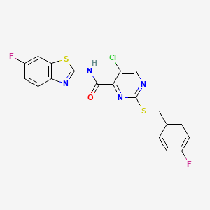 5-chloro-N-(6-fluoro-1,3-benzothiazol-2-yl)-2-[(4-fluorobenzyl)sulfanyl]pyrimidine-4-carboxamide