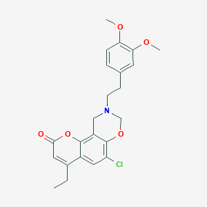 6-chloro-9-[2-(3,4-dimethoxyphenyl)ethyl]-4-ethyl-9,10-dihydro-2H,8H-chromeno[8,7-e][1,3]oxazin-2-one