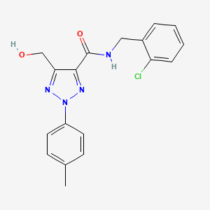 molecular formula C18H17ClN4O2 B11386945 N-(2-chlorobenzyl)-5-(hydroxymethyl)-2-(4-methylphenyl)-2H-1,2,3-triazole-4-carboxamide 