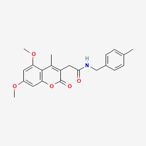 2-(5,7-dimethoxy-4-methyl-2-oxo-2H-chromen-3-yl)-N-(4-methylbenzyl)acetamide